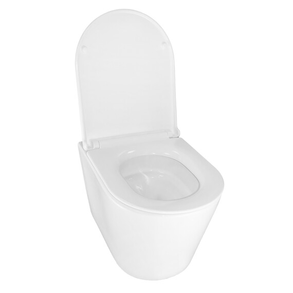 Унитаз подвесной безободковый Azario LANDER AZ-2802E с тонкой крышкой микролифт (Система смыва торнадо) фото 4