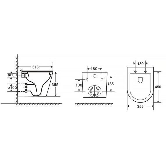 Унитаз подвесной безободковый Azario Moneo AZ-0062 UQ1 с тонкой крышкой микролифт (Система смыва торнадо) фото 14