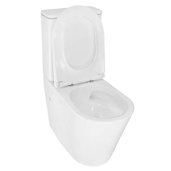 Унитаз-компакт безободковый Azario LANDER AZ-1257A с крышкой микролифт (система смыва Торнадо) фото 4