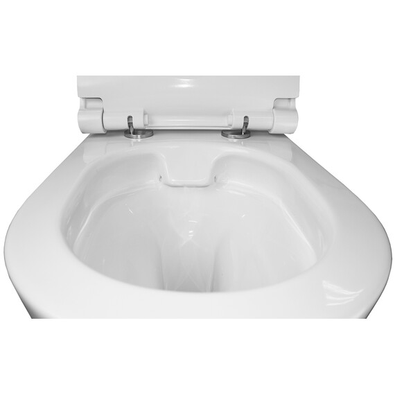 Унитаз подвесной безободковый Azario Geno AZ-2196-D с тонкой крышкой микролифт фото 6