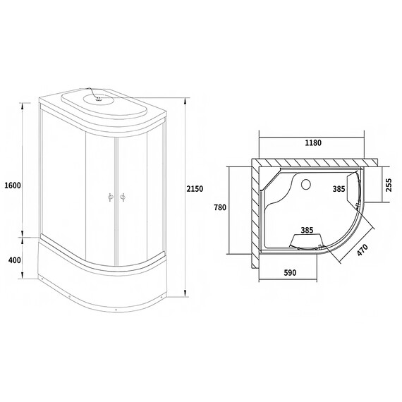 Душевая кабина Loranto 120х80 см CS-886EDTM/W-120 L, белый/прозрачное фото 3