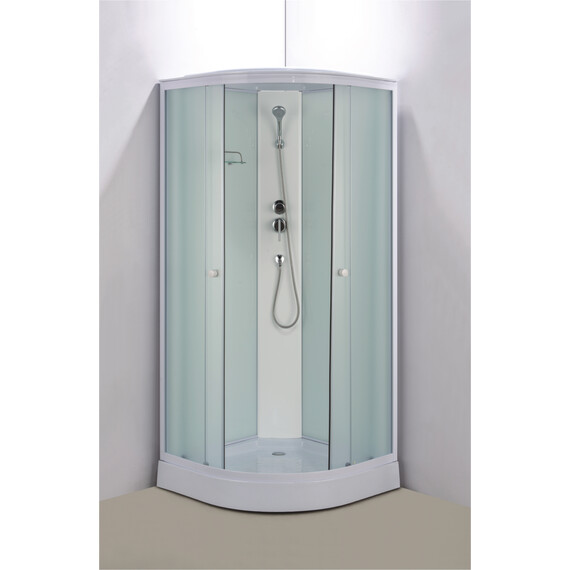 Душевая кабина Loranto 100x100 см CS-881ED13TM/W-100, белый/прозрачное фото 2