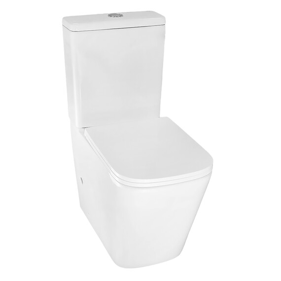 Унитаз-компакт безободковый Azario Quadro AZ-2175-1 с тонкой крышкой микролифт фото 2