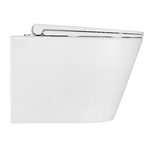 Унитаз подвесной безободковый Azario LANDER AZ-2802E с тонкой крышкой микролифт (Система смыва торнадо) фото 13