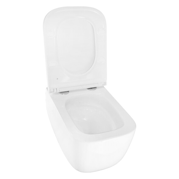 Унитаз подвесной безободковый Azario FOTE AZ-116-UQ3 с тонкой крышкой микролифт (Система смыва торнадо) фото 5