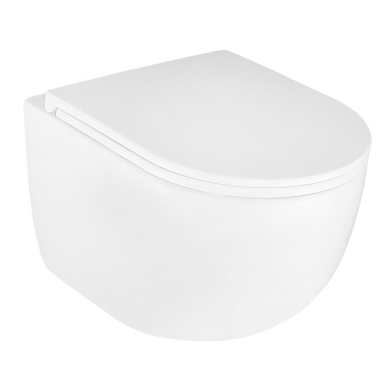 Унитаз подвесной безободковый Azario Terso AZ-092E-UQ3 (система смыва Торнадо) с тонкой крышкой микролифт фото 3