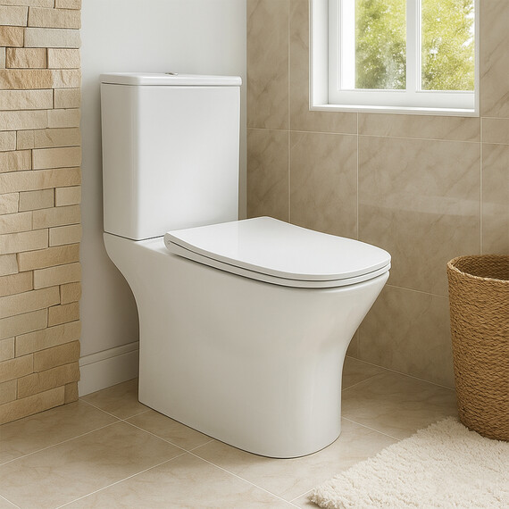 Унитаз-компакт безободковый Azario Kashmir AZ-9143S с тонкой крышкой микролифт фото 18