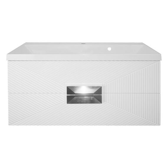 Тумба подвесная с раковиной Azario Zena 100/2 100 см CS00096981, белый глянцевый фото 3