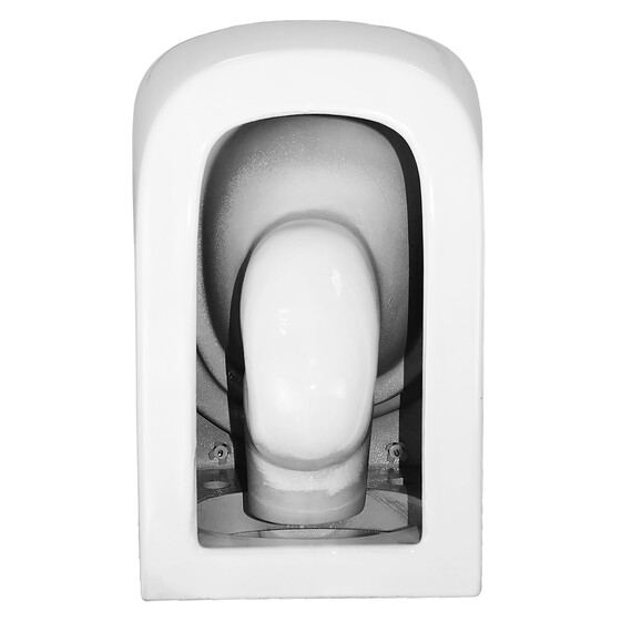 Унитаз подвесной безободковый Azario Legenda AZ-2305-AS с тонкой крышкой микролифт (Система смыва Торнадо) фото 16