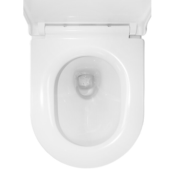 Унитаз подвесной безободковый Azario BONELLE AZ-2801E с тонкой крышкой микролифт (Система смыва торнадо) фото 9