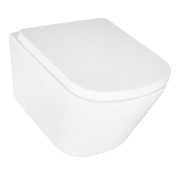 Унитаз подвесной безободковый Azario Vesper AZ-1373WH с тонкой крышкой микролифт (Система смыва торнадо) фото 3