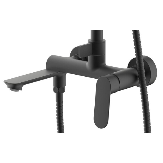 Душевая стойка Azario Alanti AZ-K2332-1B, чёрный матовый фото 2