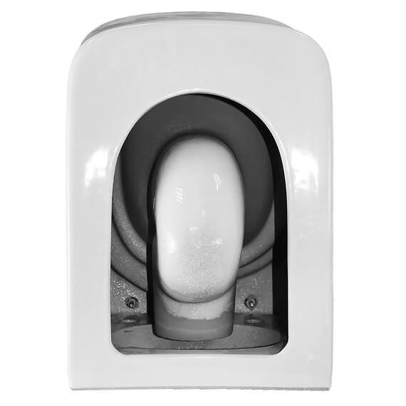 Унитаз подвесной безободковый Azario Cascad M AZ-10002 с тонкой крышкой микролифт (Система смыва Торнадо) фото 16