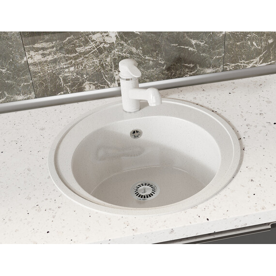 Кухонная мойка Azario Solo CS00105233, белый крап фото 3