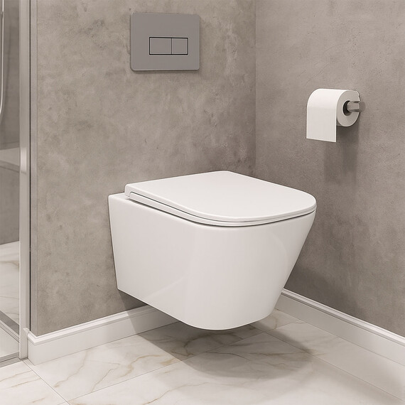 Унитаз подвесной безободковый Azario ESCONDA AZ-2805E с крышкой микролифт (Система смыва торнадо) фото 16