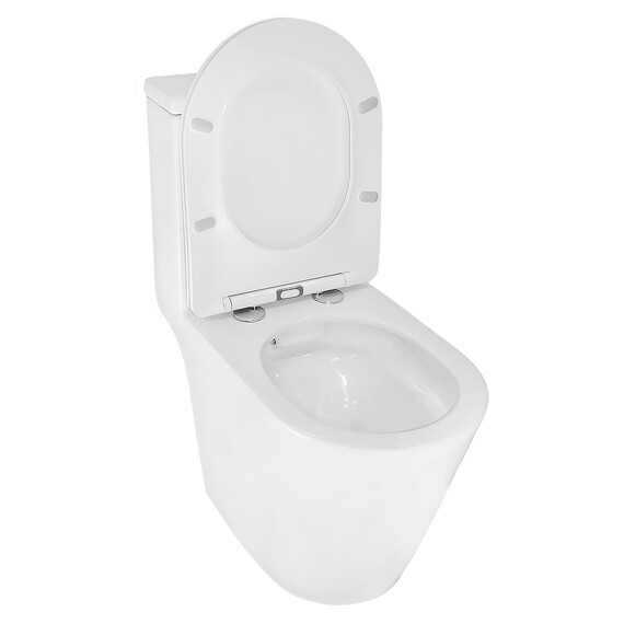 Унитаз-моноблок безободковый Azario Prime AZ-1363OP с тонкой крышкой микролифт фото 4