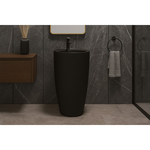 Раковина напольная Azario Dea 50 см AZ-203MB, чёрный фото 2