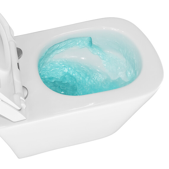 Унитаз подвесной безободковый Azario Vesper AZ-1373WH с тонкой крышкой микролифт (Система смыва торнадо) фото 15