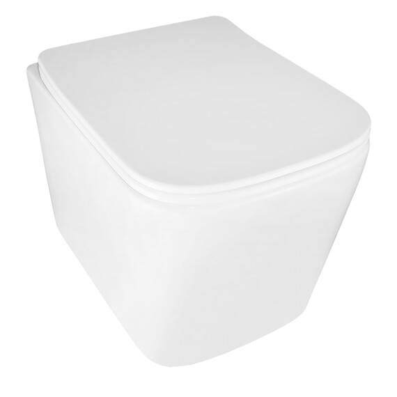 Унитаз подвесной безободковый Azario Cascad M AZ-10002 с тонкой крышкой микролифт (Система смыва Торнадо) фото 3