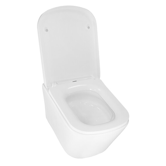 Унитаз подвесной безободковый Azario Vesper AZ-1373WH с тонкой крышкой микролифт (Система смыва торнадо) фото 4