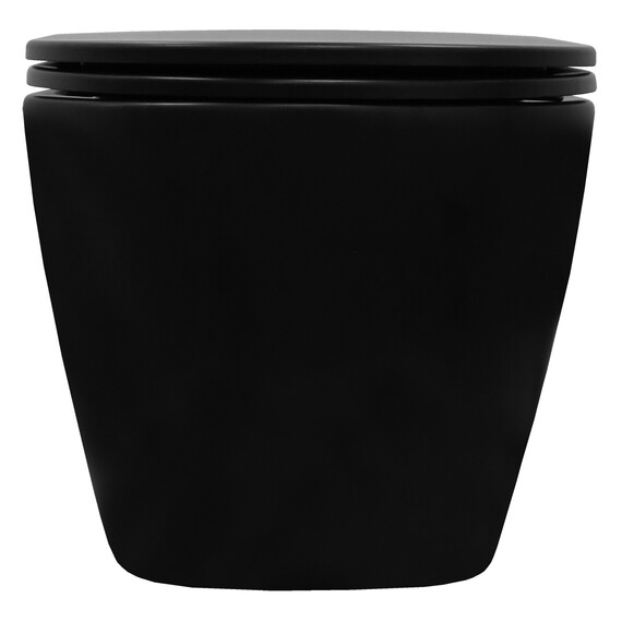 Унитаз подвесной безободковый Azario Grado AZ-0046-UQ3-MB с крышкой микролифт, чёрный матовый (Система смыва торнадо) фото 12