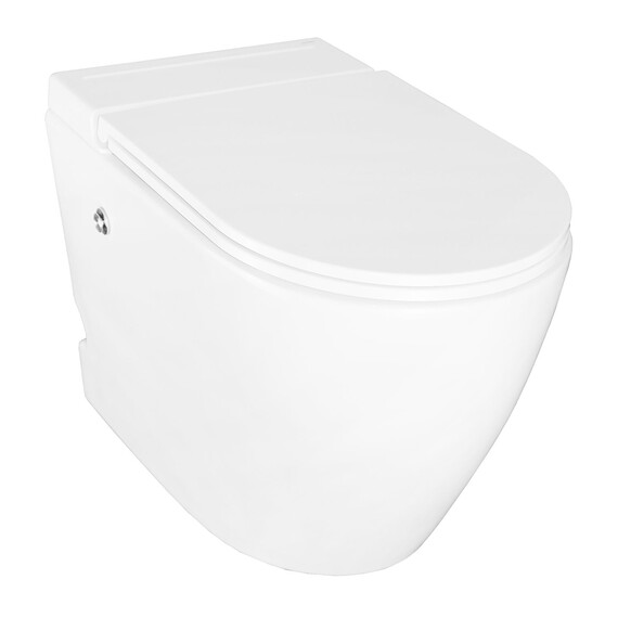 Унитаз приставной импульсный Azario AZ102 с тонкой крышкой микролифт фото 2