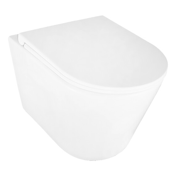 Унитаз подвесной безободковый Azario LANDER AZ-2802E с тонкой крышкой микролифт (Система смыва торнадо) фото 3