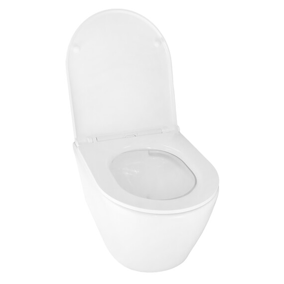 Унитаз подвесной безободковый Azario Uno AZ-2380 с тонкой крышкой микролифт фото 3