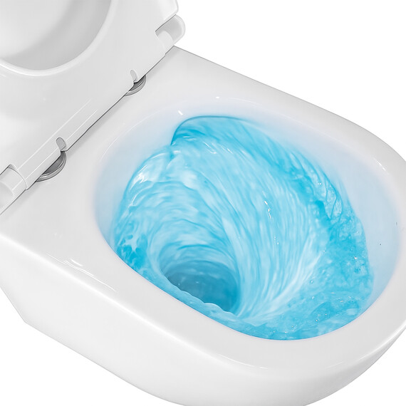 Унитаз подвесной безободковый Azario BONELLE AZ-2801E с тонкой крышкой микролифт (Система смыва торнадо) фото 15