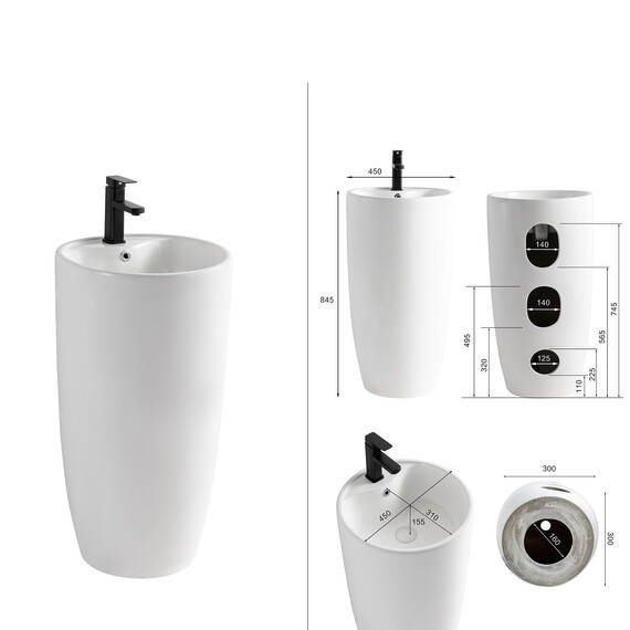 Раковина напольная Azario Tea 45 см AZ-M30148 фото 8