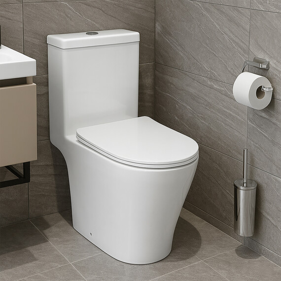 Унитаз-моноблок безободковый Azario Prime AZ-1363OP с тонкой крышкой микролифт фото 15