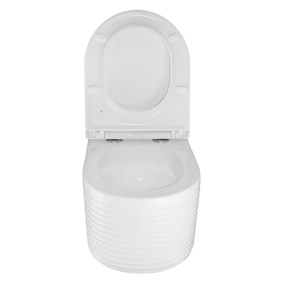 Унитаз подвесной безободковый Azario Luzio AZ-098-UQ (система смыва Торнадо) с тонкой крышкой микролифт фото 6