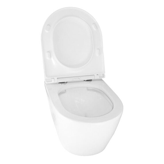 Унитаз подвесной безободковый Azario Uno AZ-2380 с тонкой крышкой микролифт фото 4