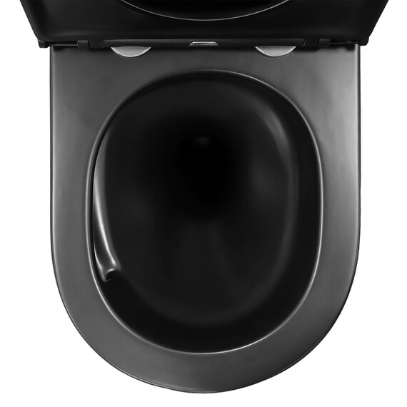 Унитаз подвесной безободковый Azario Grado AZ-0046-UQ3-MB с крышкой микролифт, чёрный матовый (Система смыва торнадо) фото 8