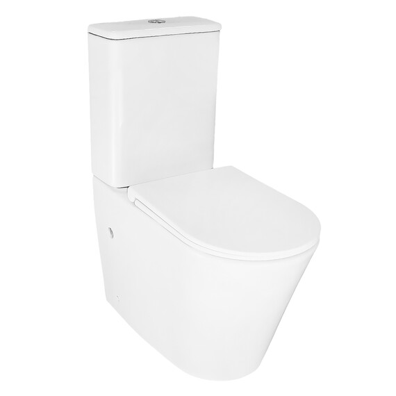 Унитаз-компакт безободковый Azario LANDER AZ-1257A с крышкой микролифт (система смыва Торнадо) фото 2