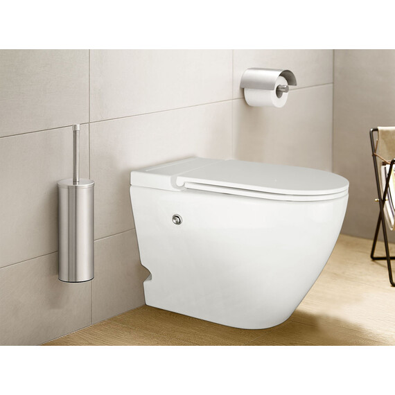 Унитаз приставной импульсный Azario AZ102 с тонкой крышкой микролифт фото 12