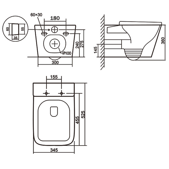 Унитаз подвесной безободковый Azario Cascad AZ-2303-A с тонкой крышкой микролифт (Система смыва Торнадо) фото 18