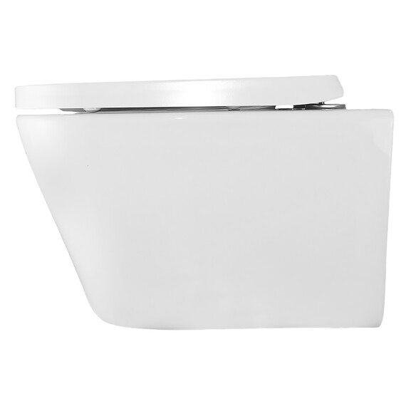 Унитаз подвесной безободковый Azario Vesper AZ-1373WH с тонкой крышкой микролифт (Система смыва торнадо) фото 12