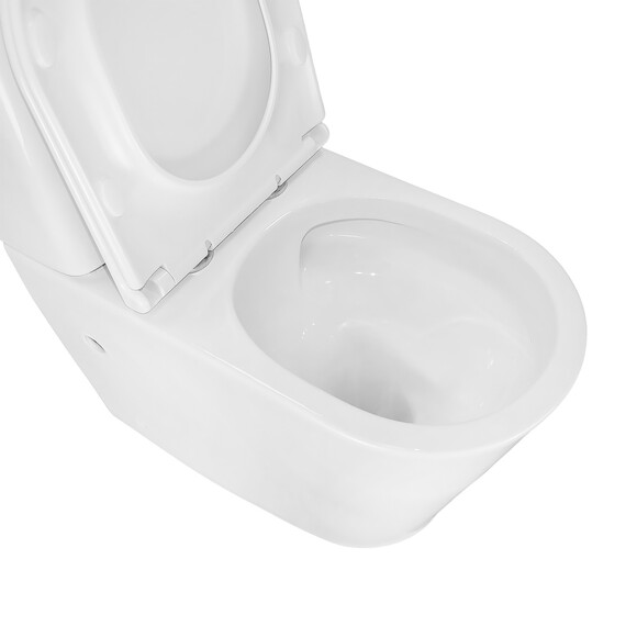 Унитаз-компакт безободковый Azario LANDER AZ-1257A с крышкой микролифт (система смыва Торнадо) фото 6