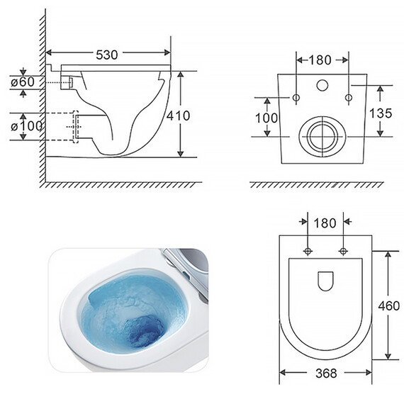Унитаз подвесной безободковый Azario Fora AZ-0017-UQ3 с крышкой микролифт (Система смыва торнадо) фото 18