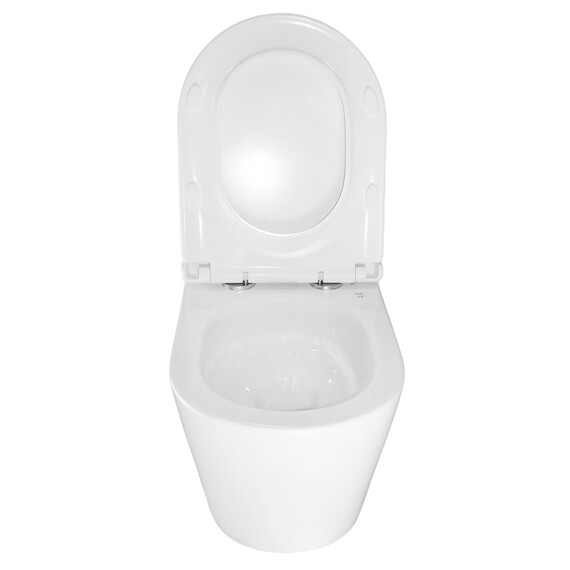 Унитаз подвесной безободковый Azario LANDER AZ-2802E с тонкой крышкой микролифт (Система смыва торнадо) фото 6