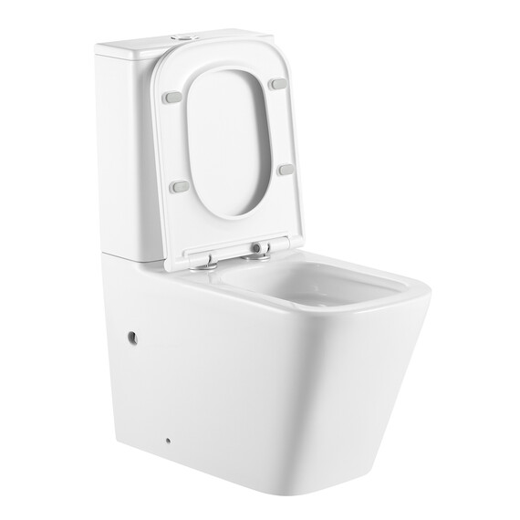 Унитаз-компакт безободковый Azario Terra AZ-6003-A с тонкой крышкой микролифт (Система смыва Торнадо) фото 2
