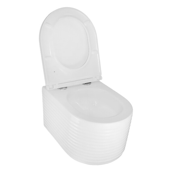 Унитаз подвесной безободковый Azario Luzio AZ-098-UQ (система смыва Торнадо) с тонкой крышкой микролифт фото 5