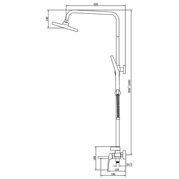 Душевая стойка Azario Conda AZ-K2411B, чёрный матовый фото 8