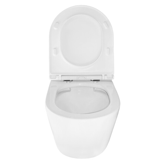 Унитаз подвесной безободковый Azario Uno AZ-2380 с тонкой крышкой микролифт фото 5