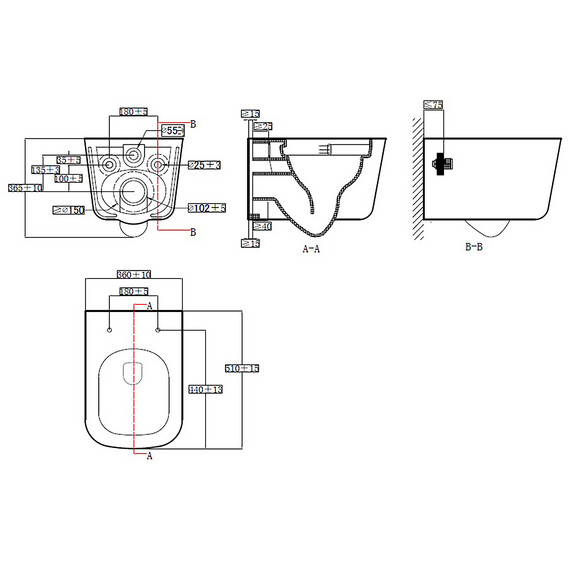 Унитаз подвесной безободковый Azario Vesper AZ-1373WH с тонкой крышкой микролифт (Система смыва торнадо) фото 18
