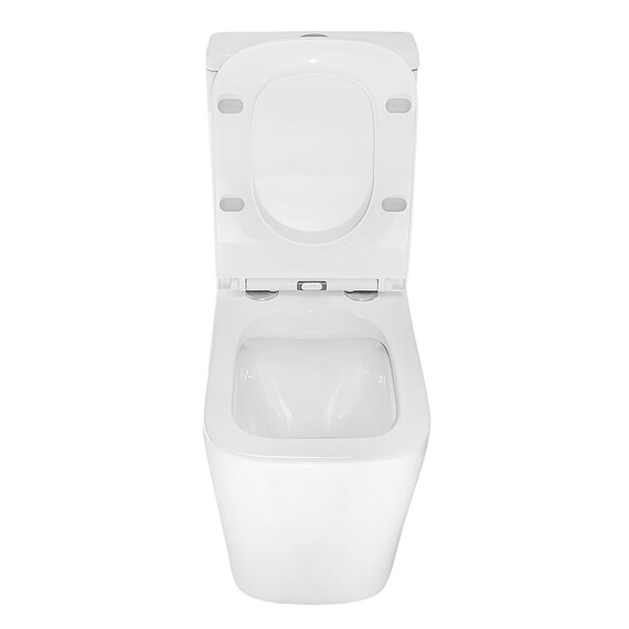 Унитаз-компакт безободковый Azario Quadro AZ-2175-1 с тонкой крышкой микролифт фото 5