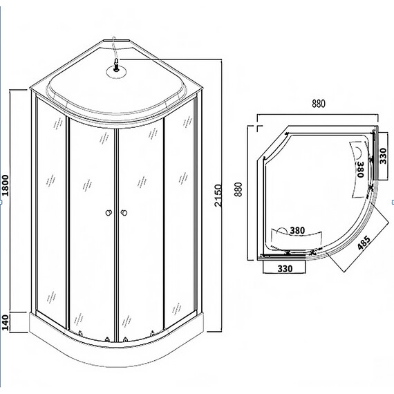 Душевая кабина Loranto 88x88см CS-881ED13TM/W-90, белый/матовое фото 3