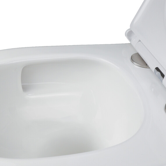 Унитаз подвесной безободковый Azario ADAGIO AZ-5177T-WHT с тонкой крышкой микролифт (система смыва Торнадо) фото 7