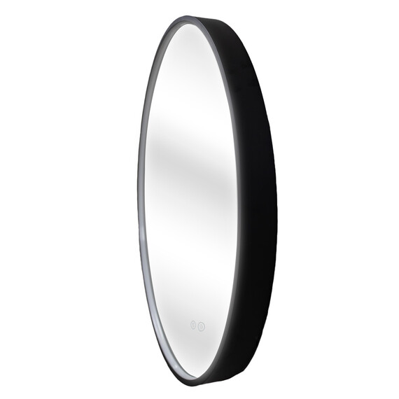 Зеркало Azario Димион 60 см АZ-LED010625 (подсветка, подогрев и сенсорный выключатель) чёрный матовый фото 2